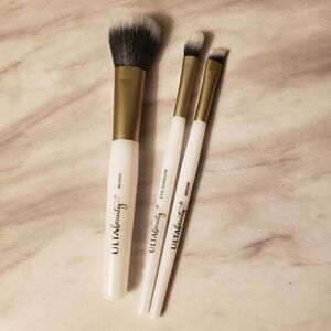 Ulta Beauty 3 Brushs Eye Face NEW White Black
